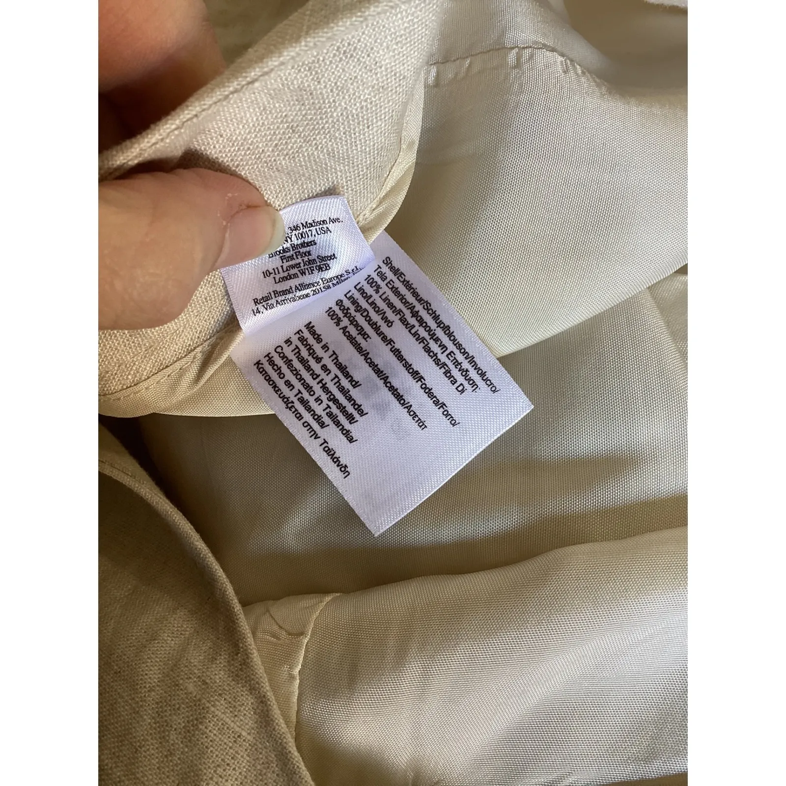 Brooks Brothers 346 Caroline Fit Linen Blend Cropped Pants Women's Size 4P Beige - Image 7