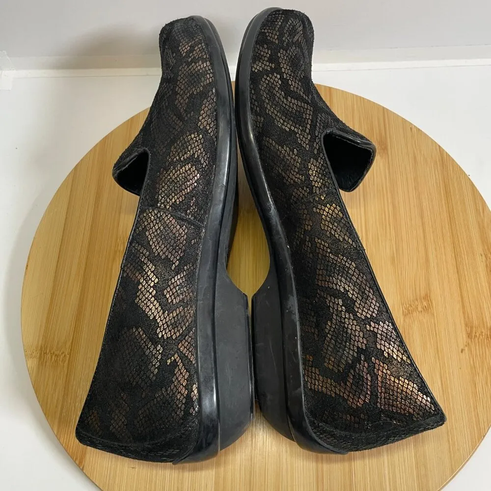 Dansko Women EU 42 US 12 Black Bronze Olivia Snakeskin Loafers Comfort Soles - Image 7