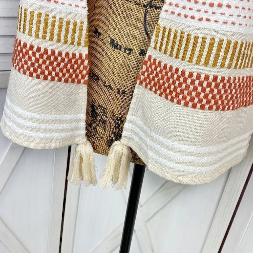 Soft Surroundings Juliet Woven Tasseled Cardigan Topper Jacket Beige Small - Image 10