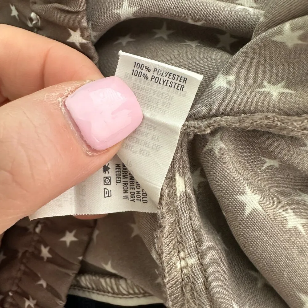 Aerie Grey Satin Stars Sleep Pajama Shorts Women's XS - Image 4