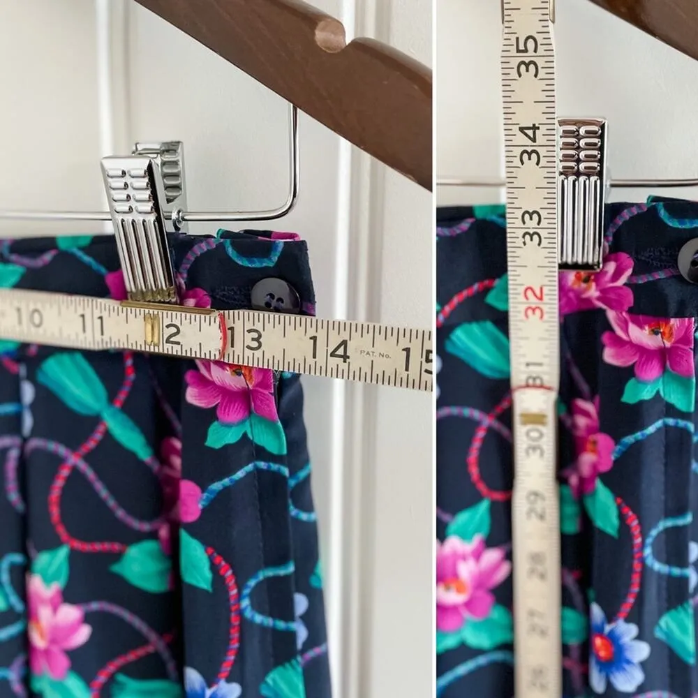 Pendleton vintage floral rope & tassel print pleated midi skirt size small S - Image 6