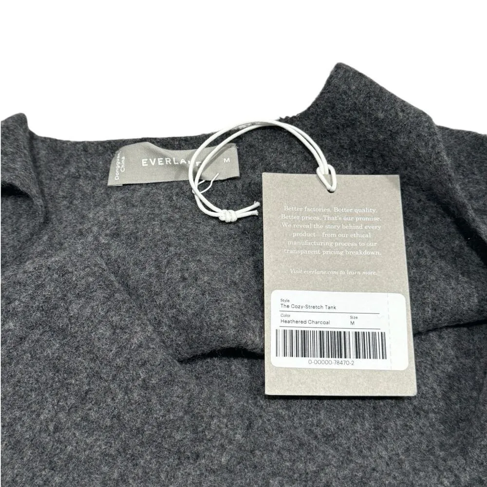 NWT! Everlane The Cozy Stretch Tank Crop Gray Top - Size Medium - Image 6