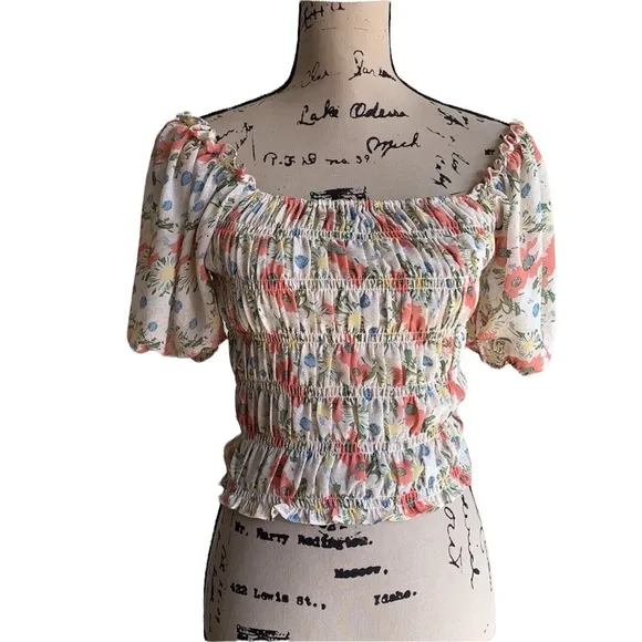 Lucy Paris Floral Crop Top Sz Small - Image 2