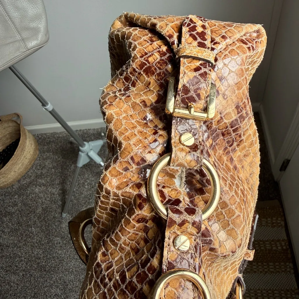 Michael Kors Snakeskin embossed leather tote/shoulder bag - Image 5