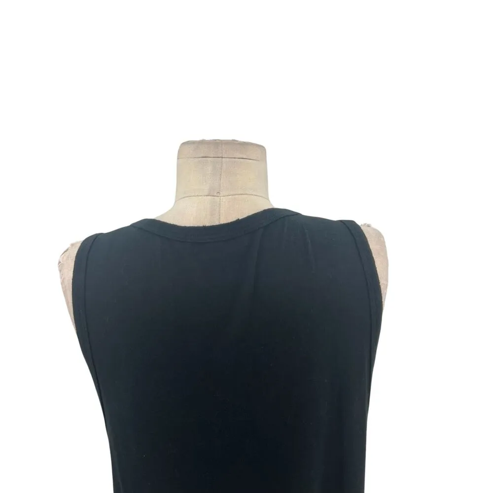 n:philanthropy Alice Leopard-Trim Tank Sleeveless Dress‎ Black Size Large - Image 11