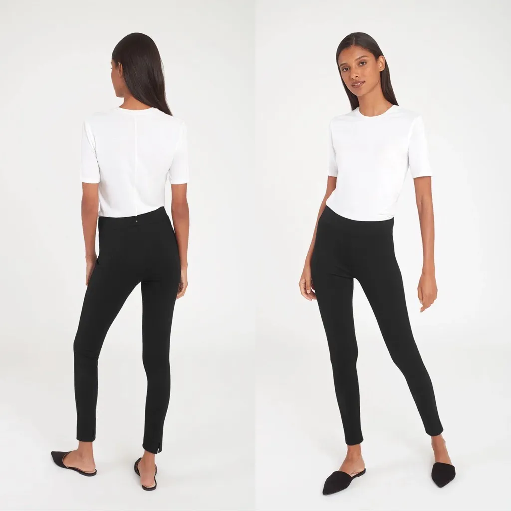 CUYANA • Ponte Legging Pant cropped ankle slim pull-on elastic waist black - Image 11
