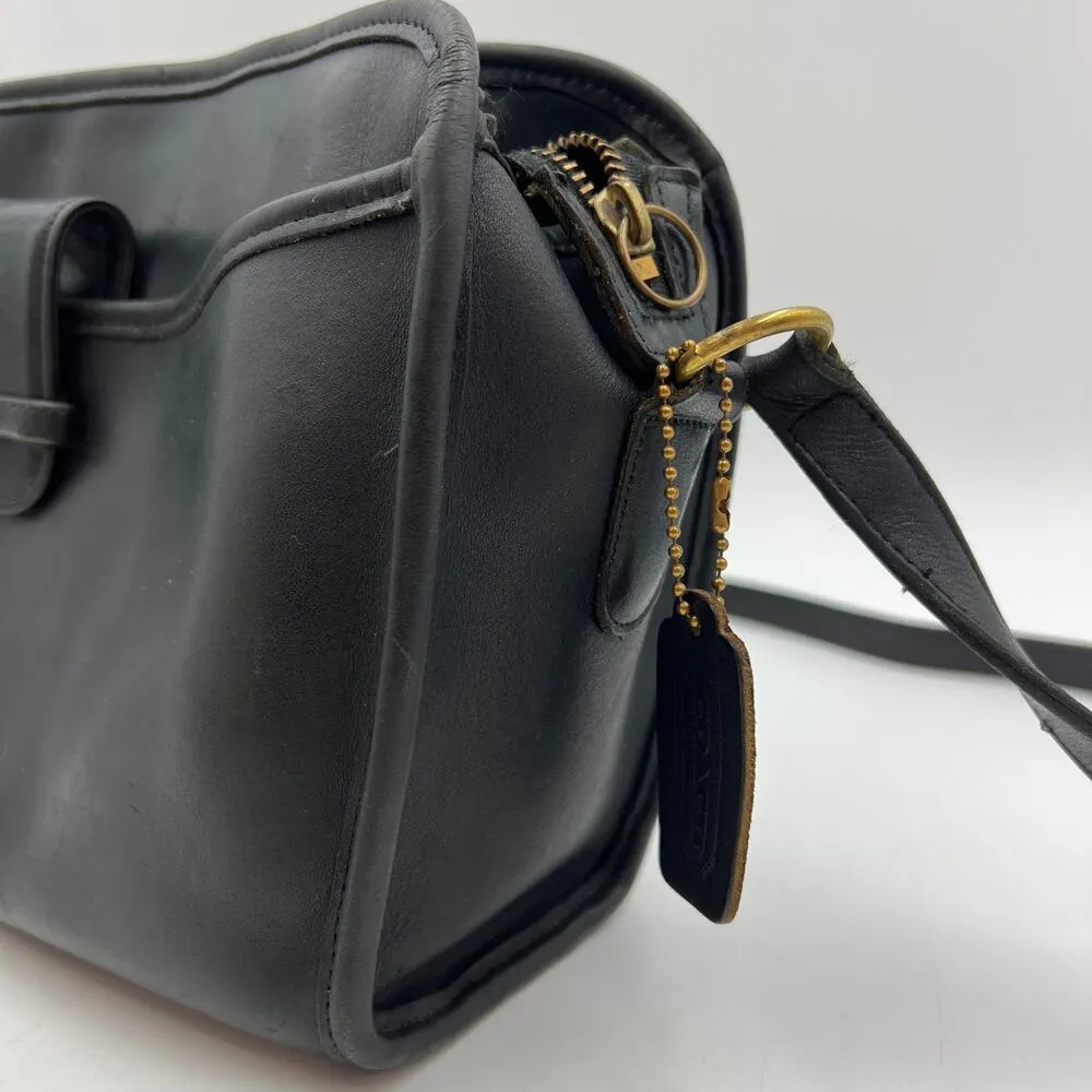 Coach Brighton Bag 9895 Vintage Black Leather Handbag Purse Rehab Project Bag - Image 11
