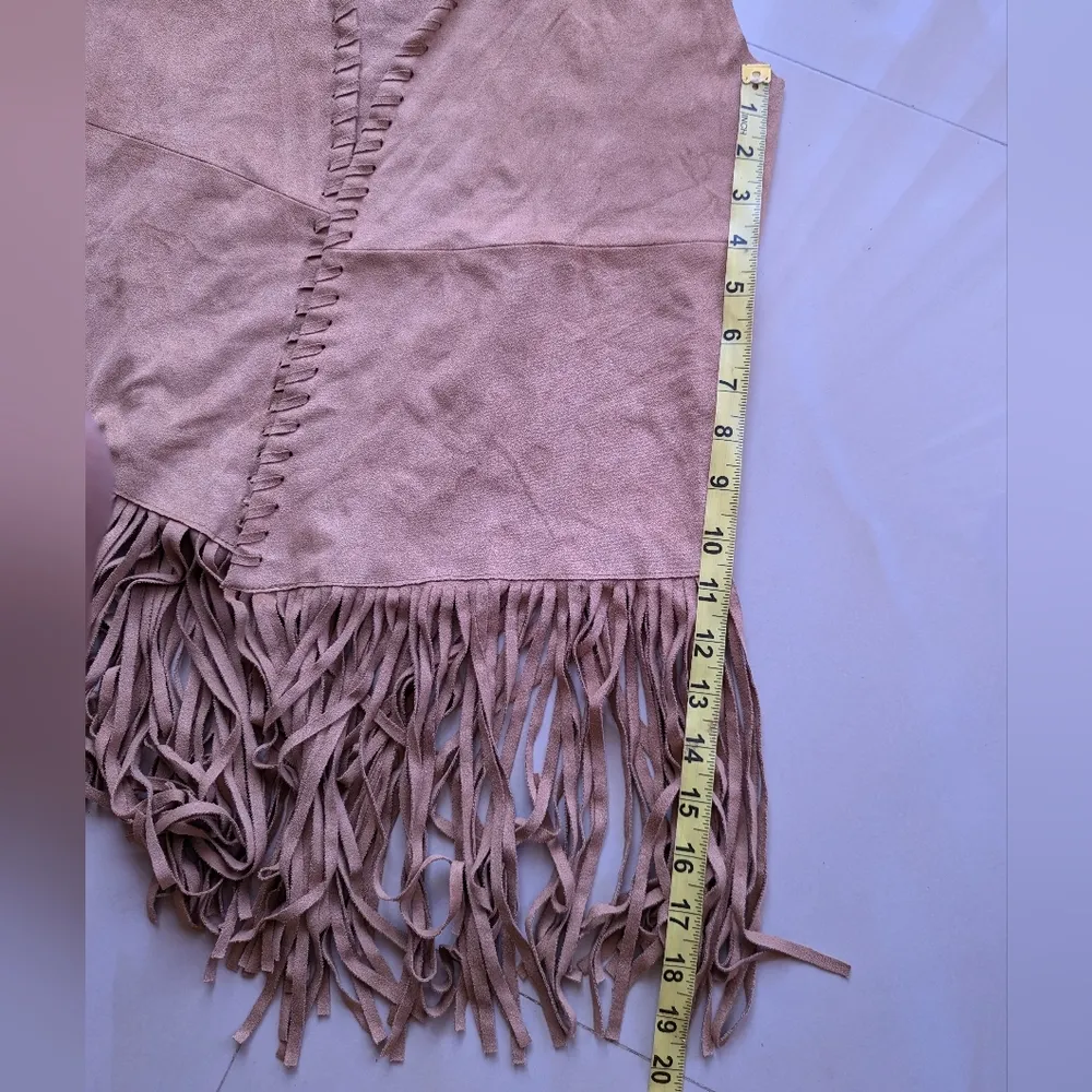 Vest Gipsy brown suede sleeveless, V - Image 6