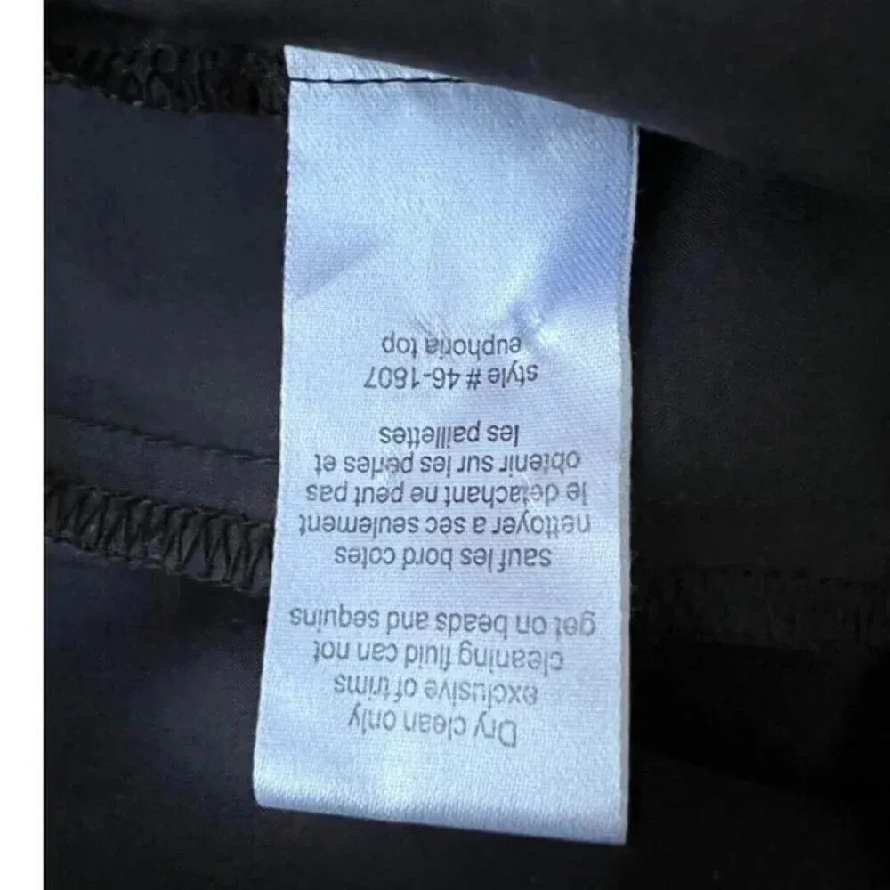 Nanette Lepore Silk Blouse Embroidered‎ Beaded V-neck Balloon Sleeves Size 2​​ - Image 6