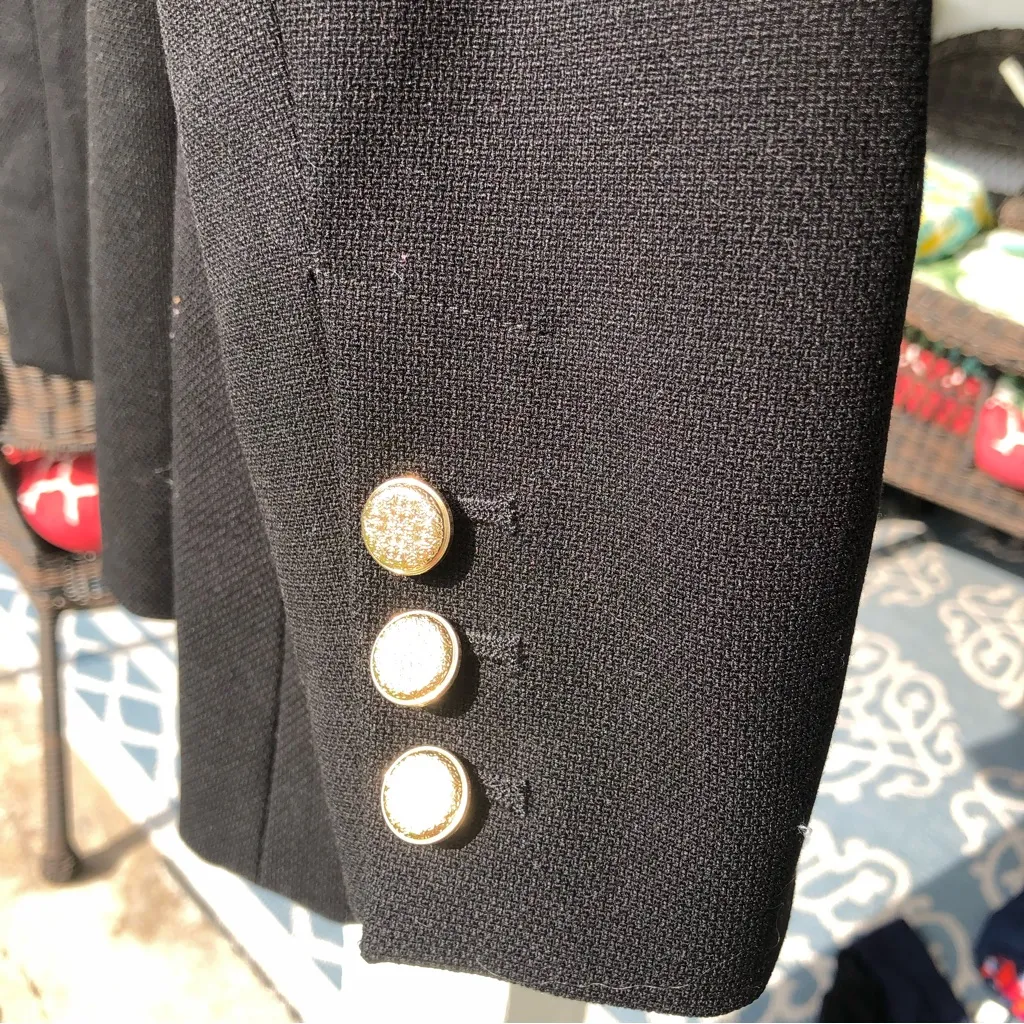 NEW INC Black Glitz Double Breasted Blazer Jacket With Gold Buttons M Size M - Image 8