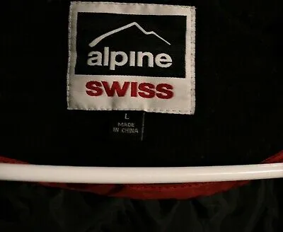 Mens Large Wool Blend Black Open Bottom Jacket AlpineSwiss JD Bomber Zipper Coat - Image 5