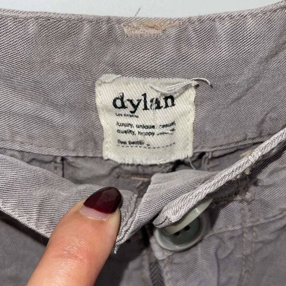 Dylan  Los‎ Angeles Roll Tab Tencel Blend Shorts Size 6 Gray - Image 5