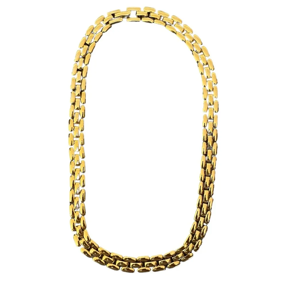 Vintage Napier Designer Patent Gold Tone Choker Necklace 16” - Image 5