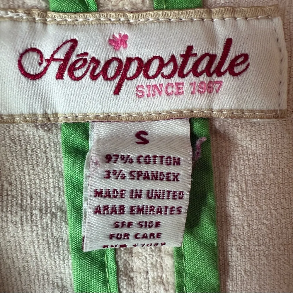 Aeropostale Tan Blazer size small Cotton spandex blend velvet feel.‎ - Image 10