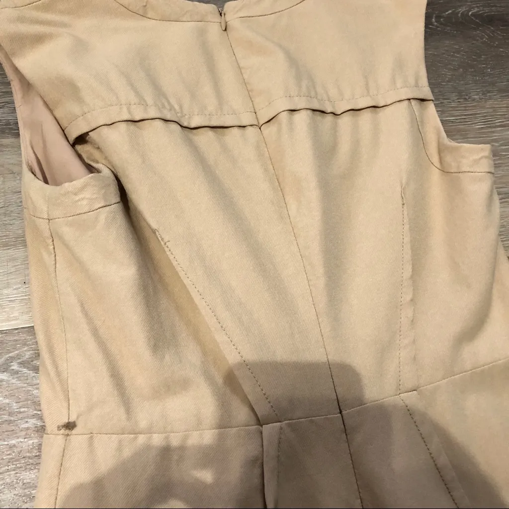 Ann Taylor Petite Tan Pencil Faux Wrap Dress Size 4 Petite - Image 9