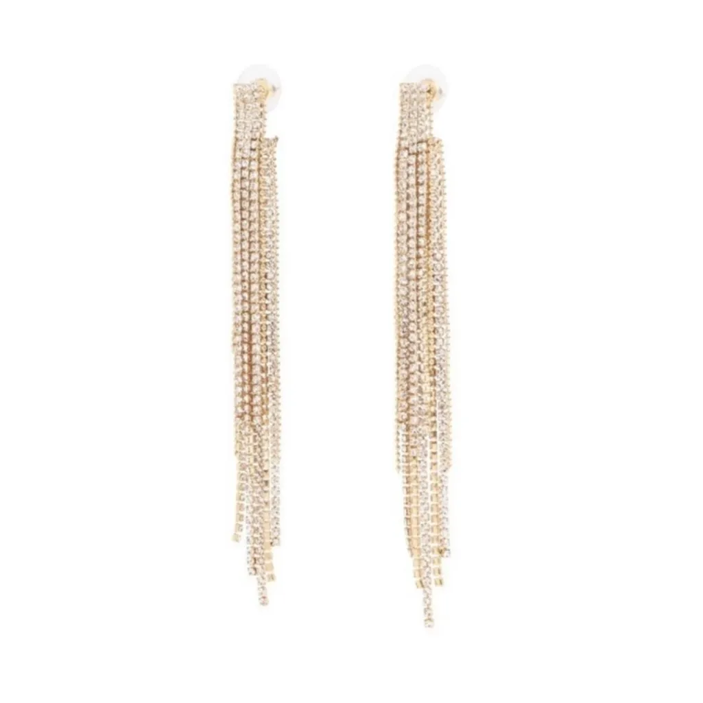 New Rachael Zoe Curateur Jackie Mack Adhara Gold Tone Earrings - Image 3