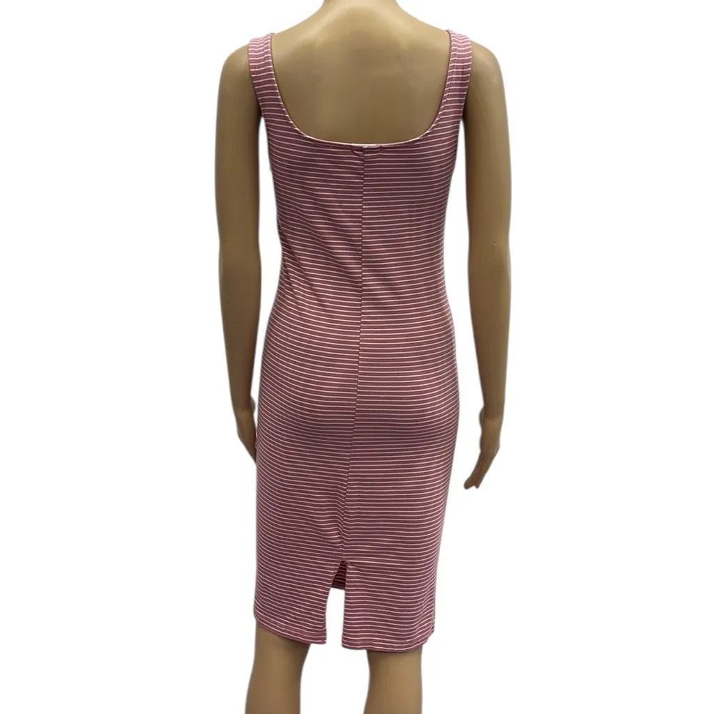 Hearts and Hips Pink White Striped Sleeveless Midi Tank Dress Juniors Large Size undefined - Image 6