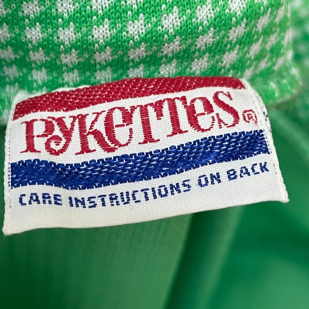 Vintage‎ 70s Slacks Women Wide Leg Pants Plaid Green White Retro Pykettes Mod Size M - Image 3