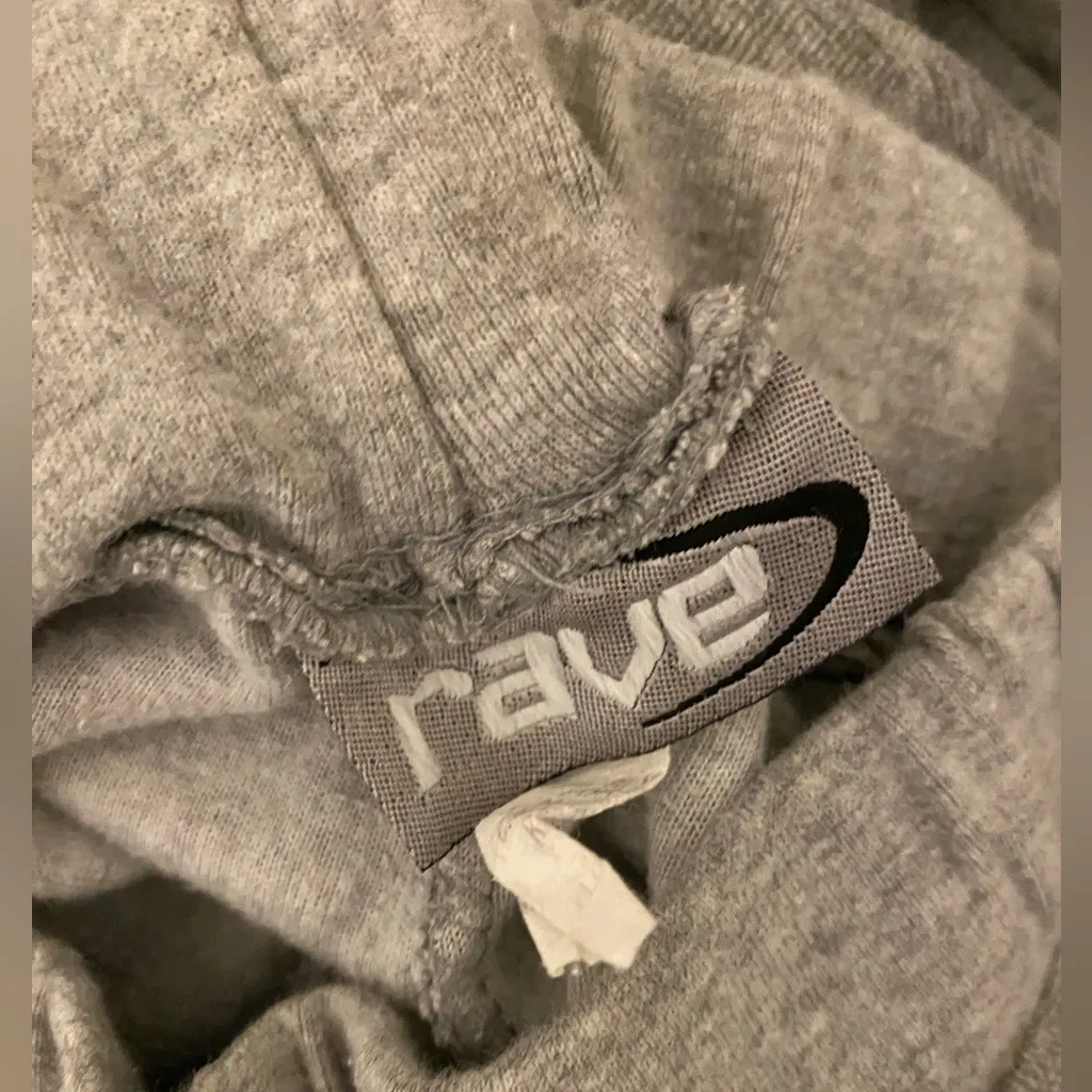 Vintage Y2K Rave Velour Flare Drawstring Stretch Track Pants, Size Medium Blue - Image 3