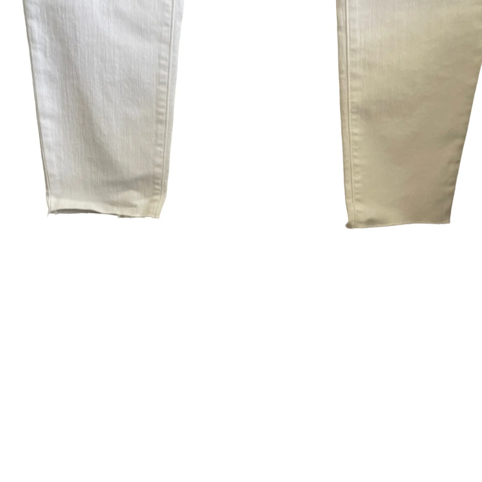 Y2K Madewell Women Jeans 31 White Skinny Button Fly Raw Hem‎ Retro 90s Denim NEW - Image 9