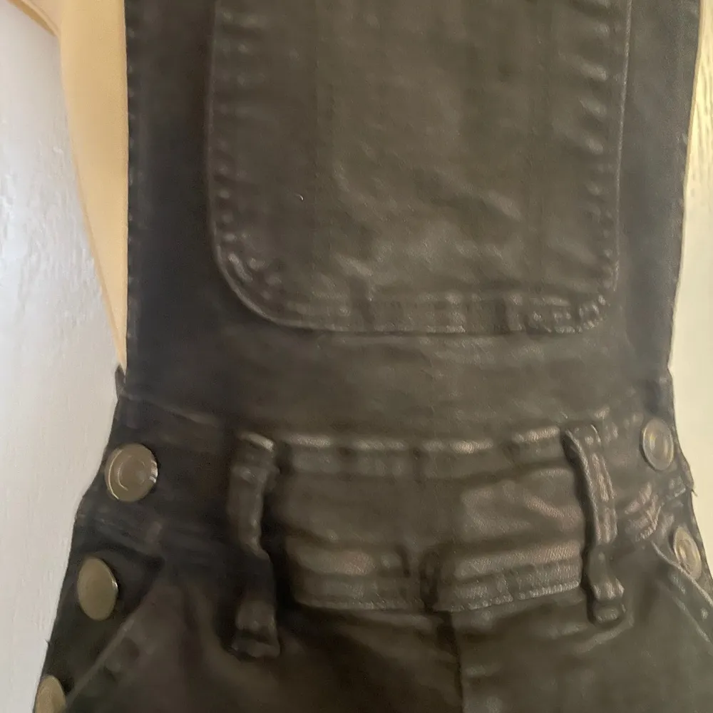 Rue21 Black Denim Short Jean Overalls 2  Adjustable Straps Beach Basic Classic - Image 4