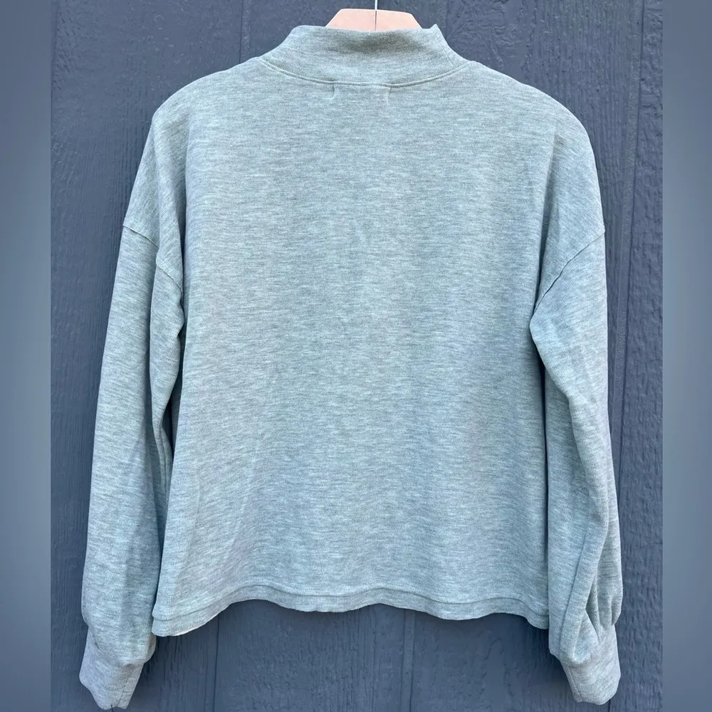 Johnny Was Calme Puff Sleeve Cozy Sweatshirt Sage Green Size Small - Image 5