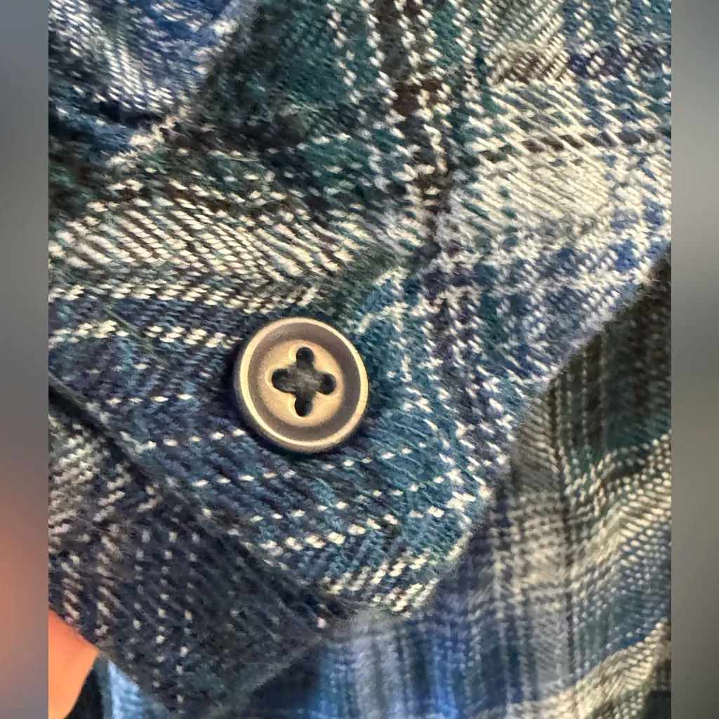 Beachlunchlounge western grunge plaid long sleeve button down Large - Image 6