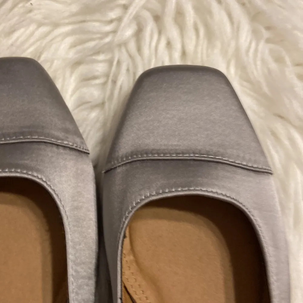 asos DESIGN Silver Ballet Flats Slide On Dress Shoes size 4 US size 6 BNWOT - Image 16