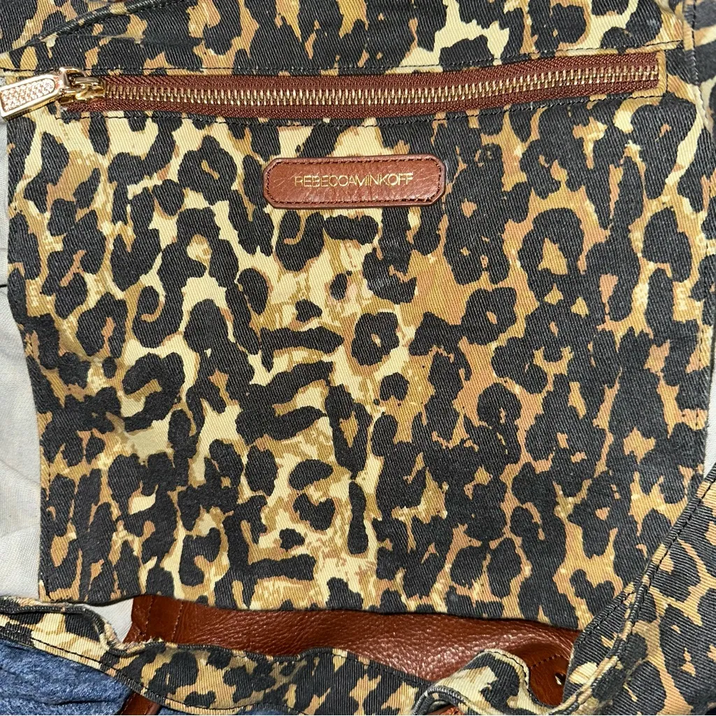 Rebecca Minkoff Leopard Print Cotton Large Tote Bag - Image 4