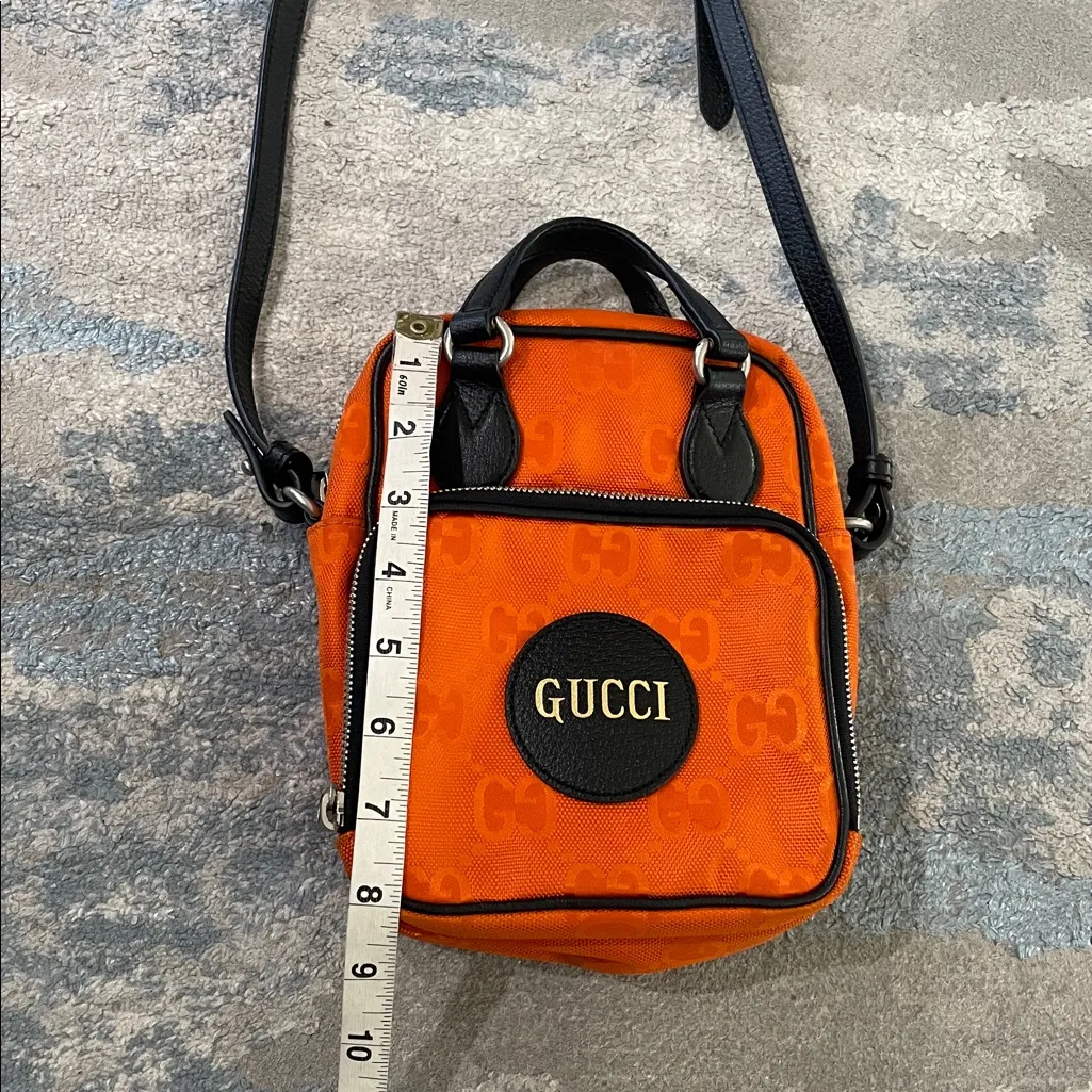 GUCCI GG Nylon Monogram Off The Grid Shoulder Crossbody Bag Orange - Image 12