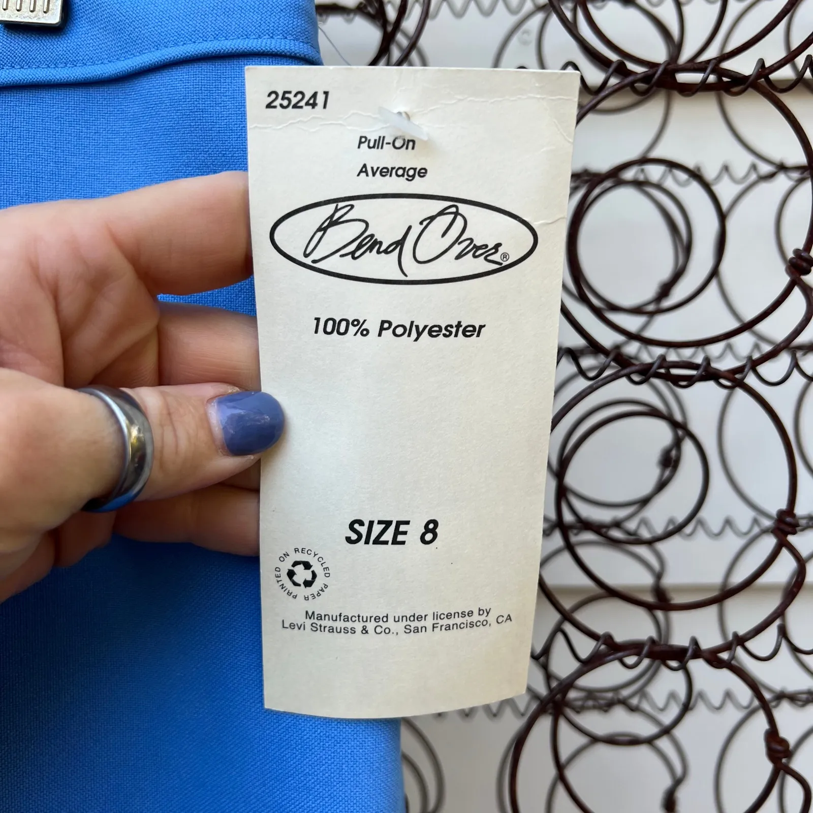 Levi’s Bend Overs blue polyester leisure slack pants deadstock NWT size 8 - Image 4