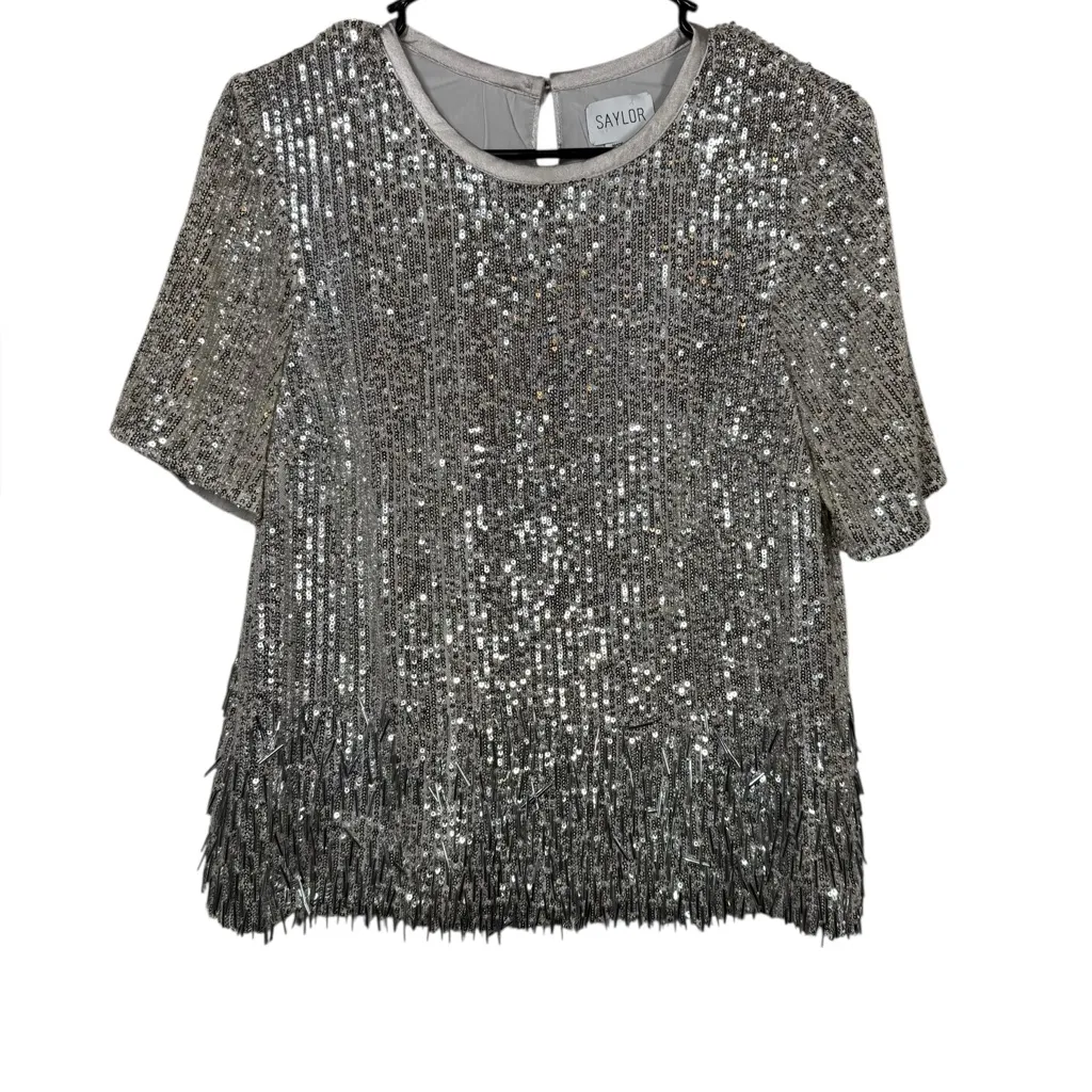 Saylor Alix Sequin Beaded Top Size Medium - Image 3