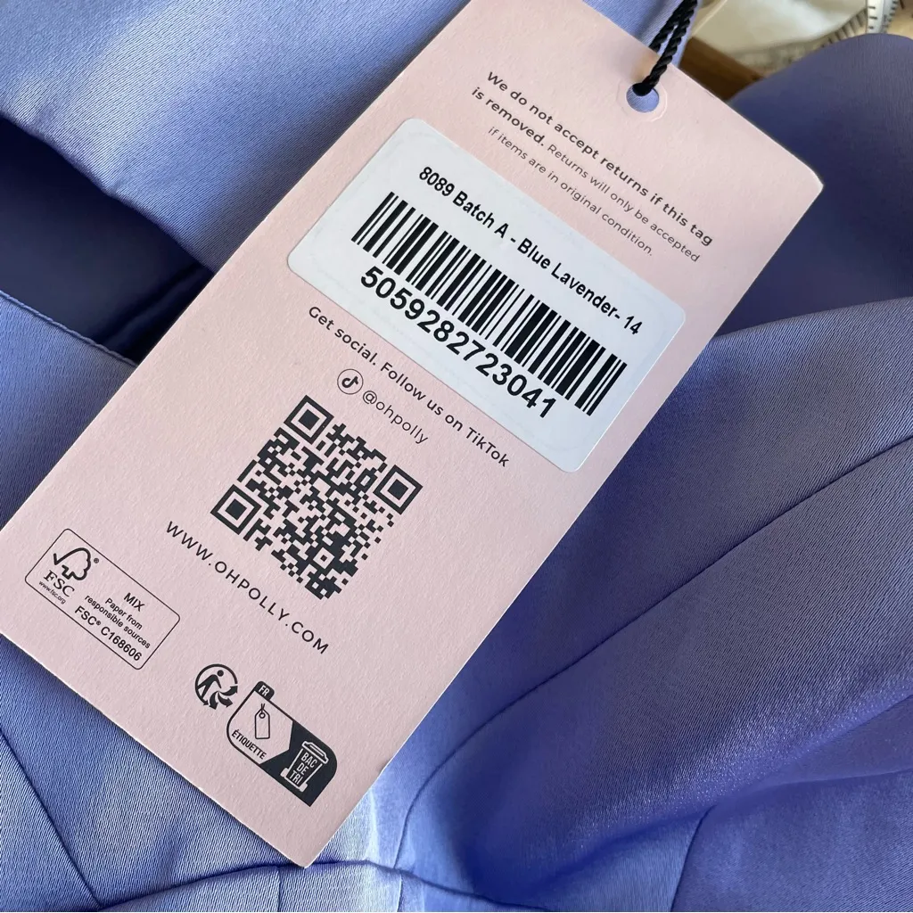 Oh Polly Rialta Cutout Satin Mini Dress Sleeveless in Lilac Size US 10 - Image 7