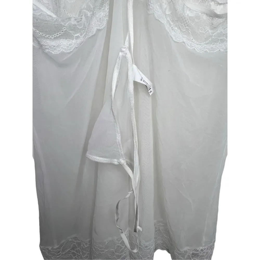 NWT Escante Collection White Sheer Lingerie Set With Attached Thong Size XXL - Image 5