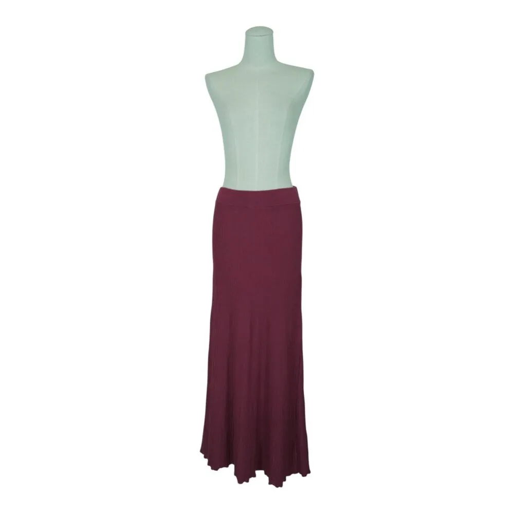 Free People Shine Bright Knit Maxi Skirt Burgundy Purple Sz Small - Image 7