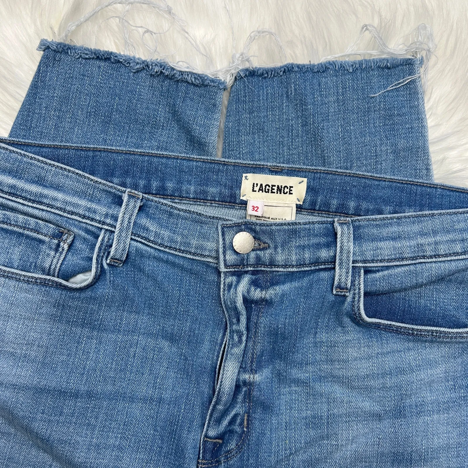 L’AGENCE El Matador Jeans Womens 32 Slim High Rise Distressed Destroyed Cropped - Image 5