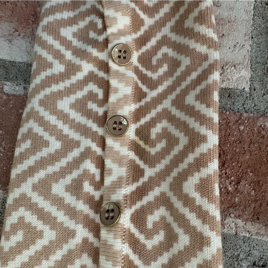 J. McLaughlin Long Sleeve Crewneck Sweater Button Arm Women’s Small Tan - Image 7