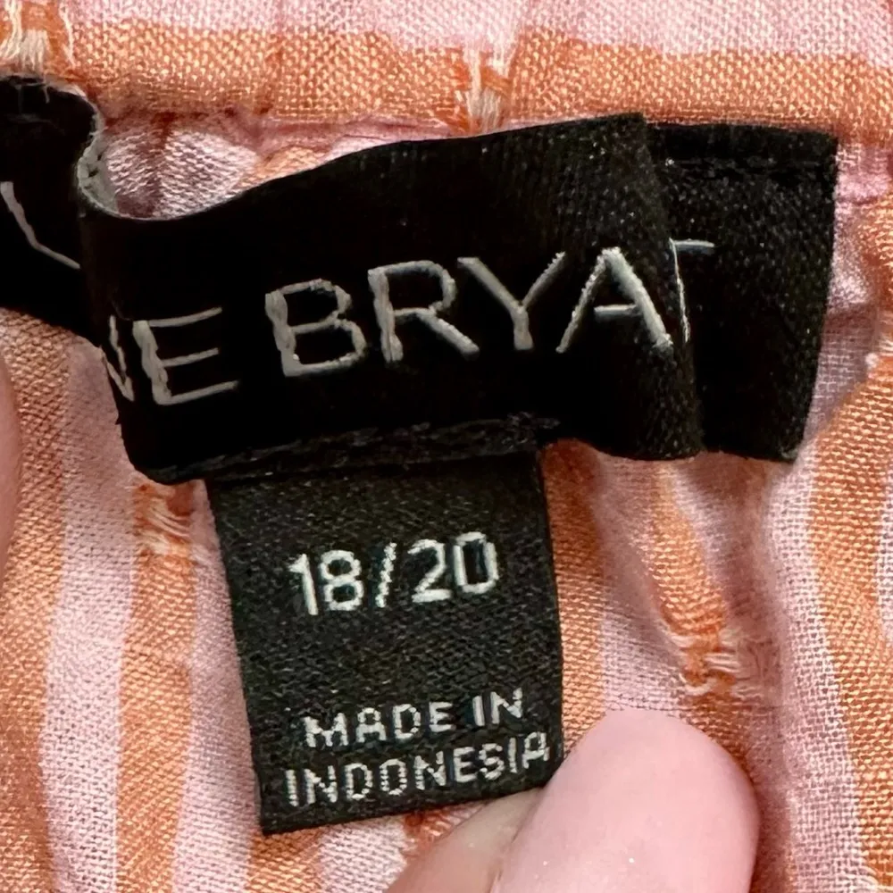 Lane Bryant Off-The-Shoulder Pink & Orange Flared Sleeve Shirt with Eyelets - Image 4