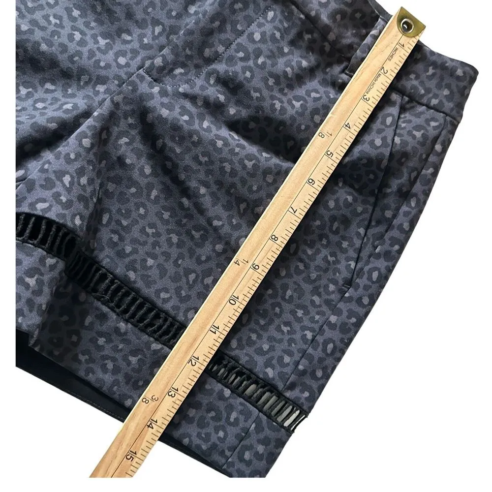 Rebecca Taylor Leopard Print‎ Shorts Size 2 Gray Black Animal Print Maximalist - Image 15