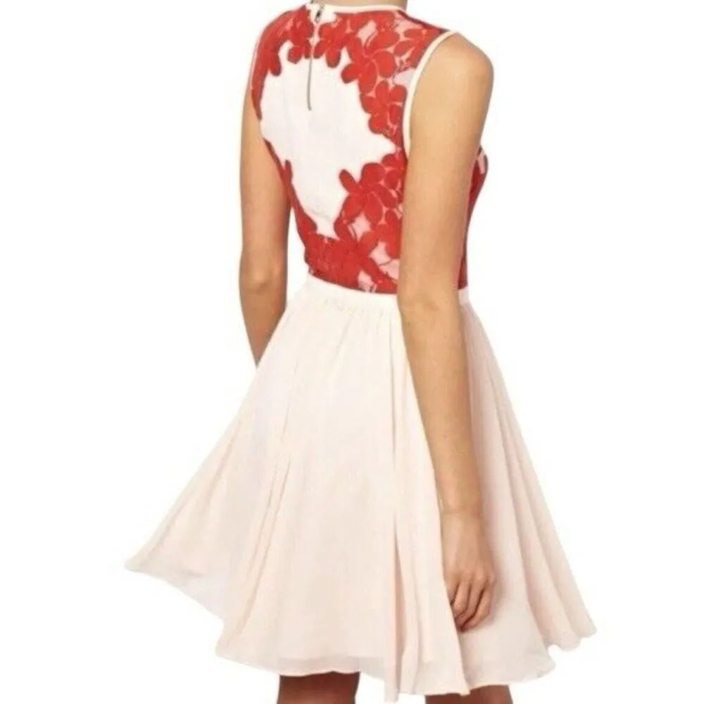 Vember Lace Chiffon Embroidered Dress Women's Size 2 US 6 - Image 2