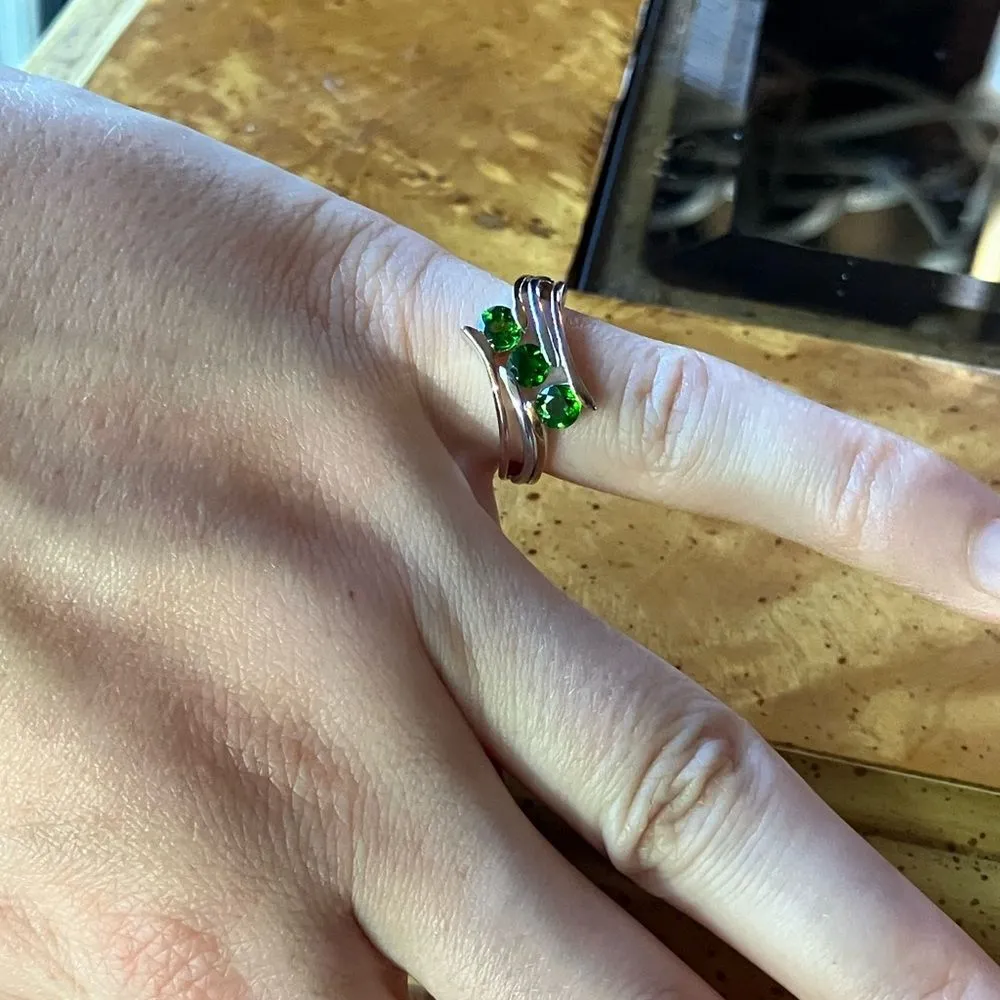Natural Chrome Diopside Sterling Silver Ring Size 5 - Image 4