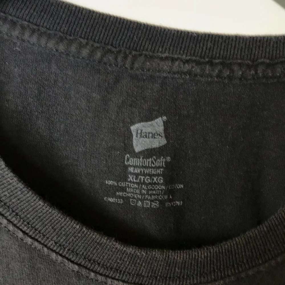 Y2K Vintage Hanes Times T Shirt High Graphic Tee 100% Cotton Black Extra Large - Image 4