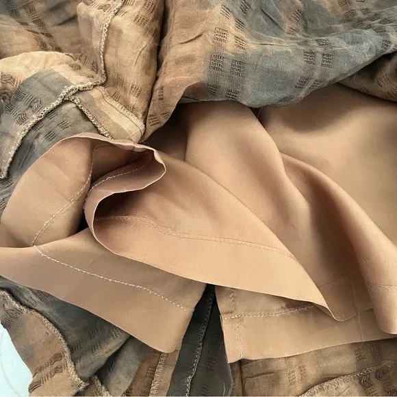 ANNA MEYER PARIS Skirt Top Suit Earth Tones Crochet EU Plus Size 48 US 18 - Image 9