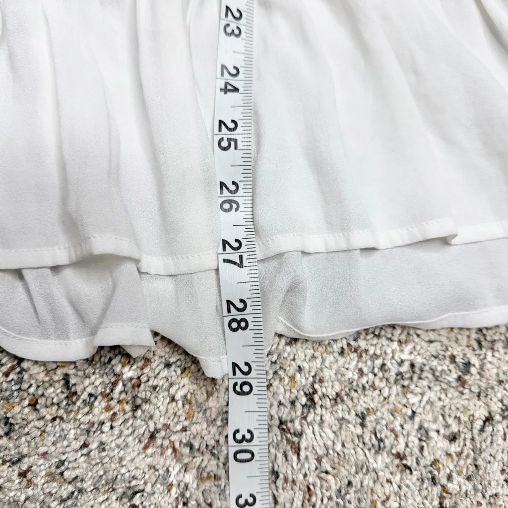 Anthropologie Maeve Tiered Lace V-Neck Tunic Blouse White Small S Crochet Boho - Image 9