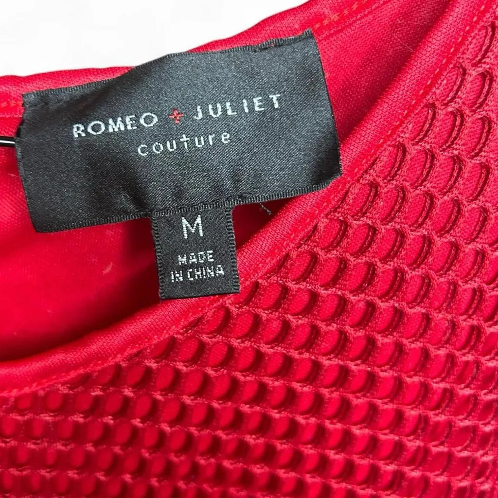 Romeo + Juliet Couture Red Sleeveless Mesh Skater Dress Size M ❤️ - Image 4