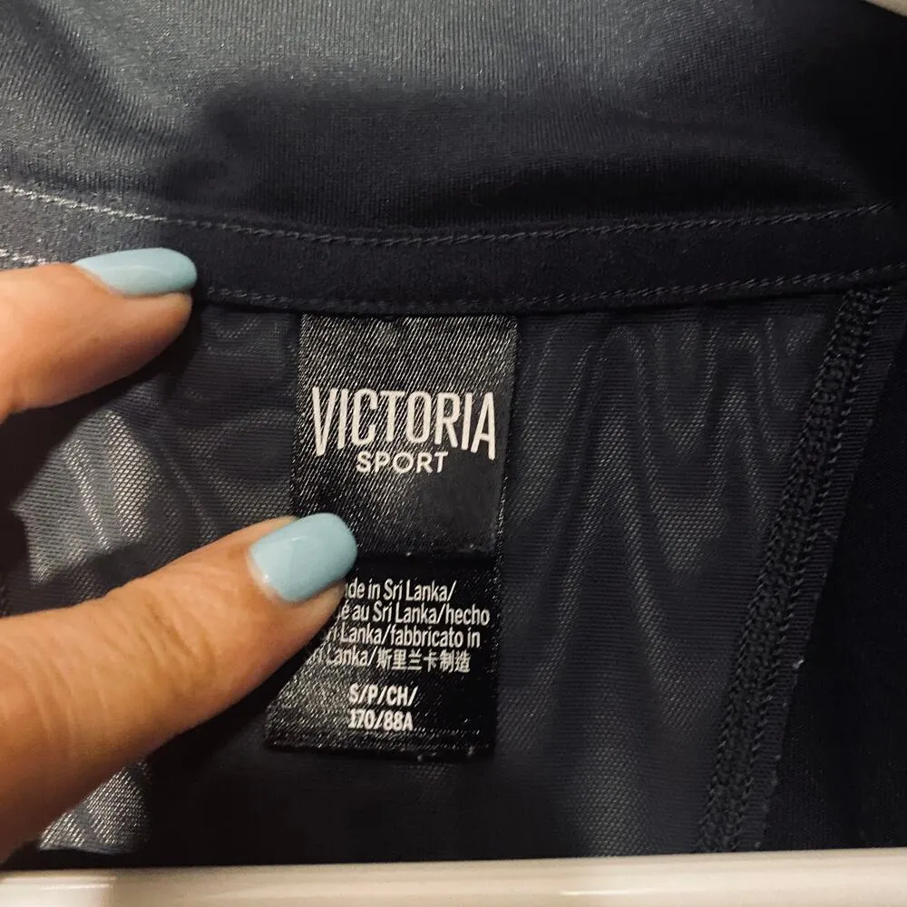 Victoria's Secret Sport Gray Long Sleeve Athletic 1/2 Zip Mesh Shirt Women Sz S - Image 4