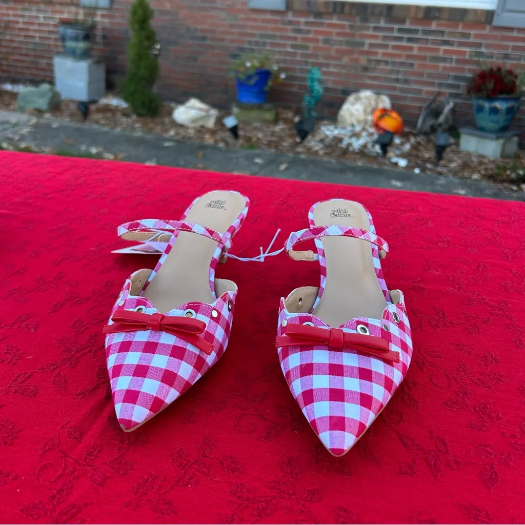 Wild Fable - Women's Lysandra Gingham Eyelet Kitten Heels - size 8 picnic summer - Image 2