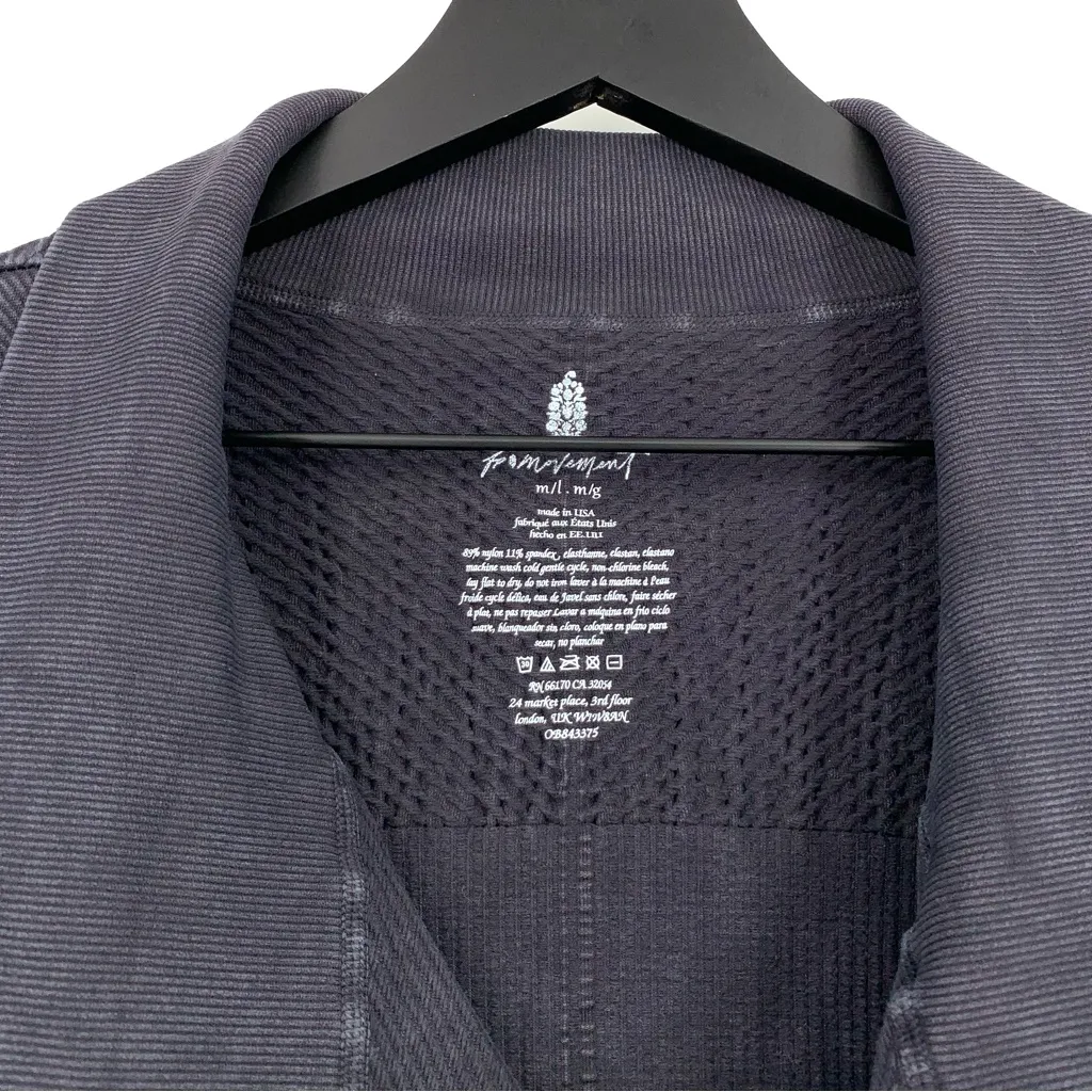 FREE PEOPLE MOVEMENT Seamless Mercury Moto Jacket Navy M/L Blue Size M - Image 3