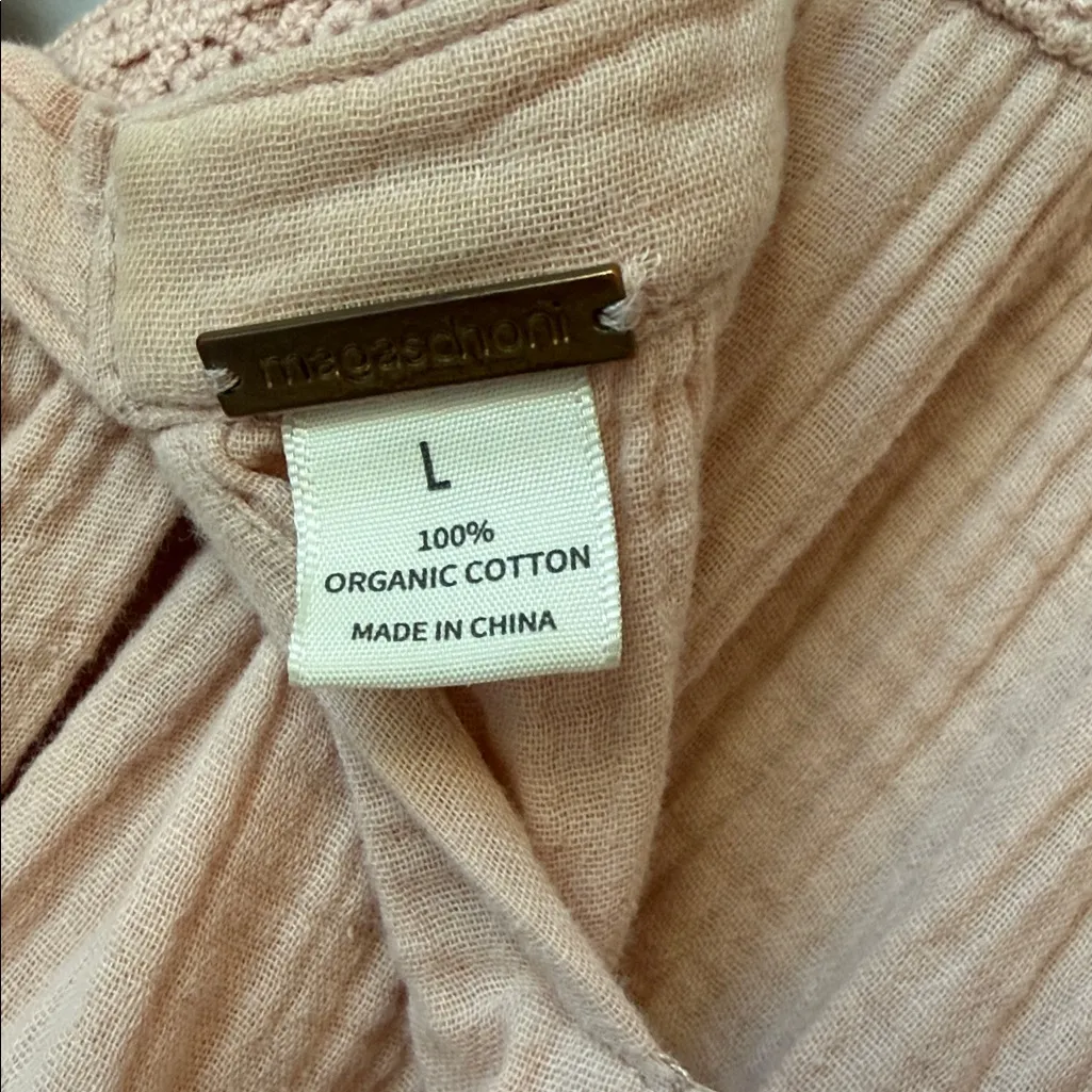 Magaschoni Pink Gauzy Organic Cotton Maxi Dress Large - Image 10