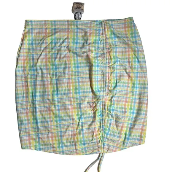 VDM the Label Plaid Cover Up Bottom Medium New - Image 15